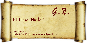 Gilicz Noé névjegykártya